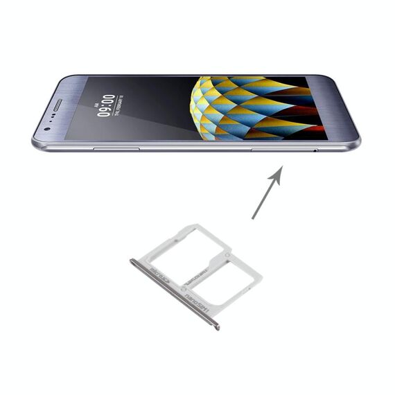 Vassoio scheda SIM + vassoio scheda micro SD / SIM per LG X Cam / K580 (argento)