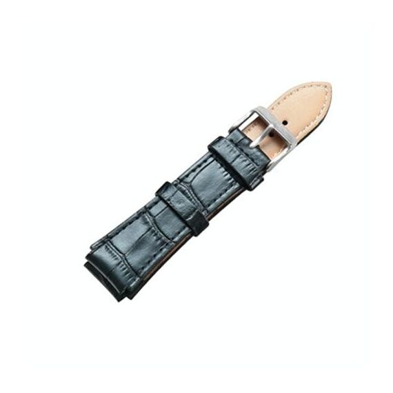CAGARNY Cinturino per orologi alla moda semplice Cinturino in pelle con fibbia argento, Larghezza: 18 mm (nero)