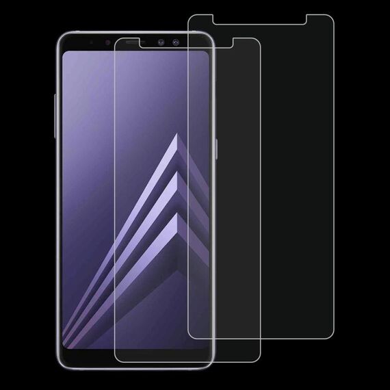 2 PCS per Galaxy A8 (2018) 0.26mm 9H Durezza superficiale 2.5D Protezione per schermo in vetro temperato con bordo curvo