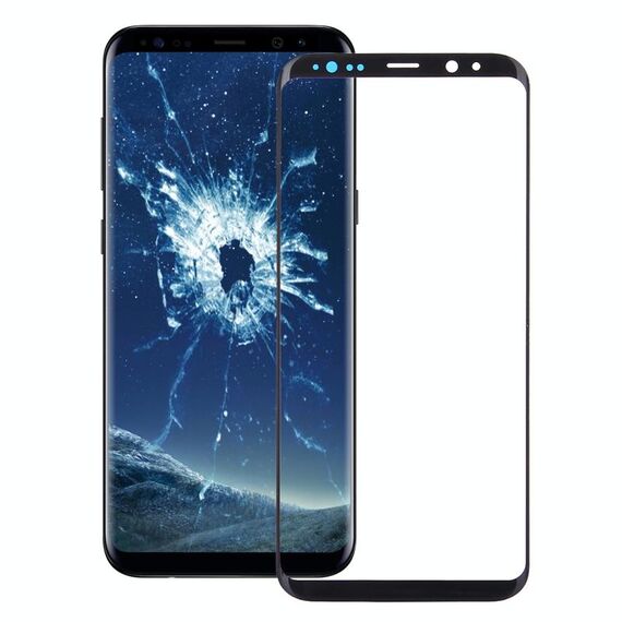 Per Galaxy S9 + Lente in vetro esterno per schermo anteriore (nero)