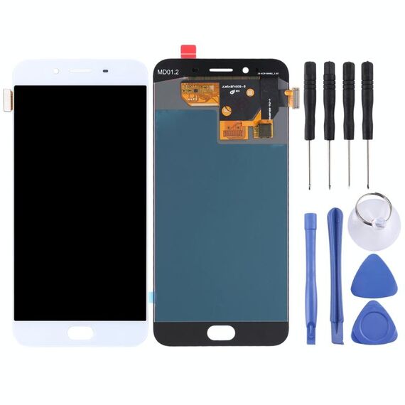 Schermo LCD originale per OPPO R9s con assemblaggio completo di digitalizzatore (bianco)