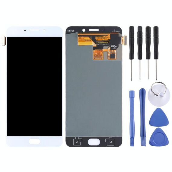 Schermo LCD originale per OPPO R9 con assemblaggio completo di digitalizzatore (bianco)