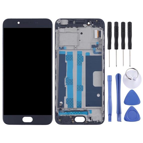 Per OPPO R9s Schermo LCD (TFT) + Touch Panel con cornice (nero)
