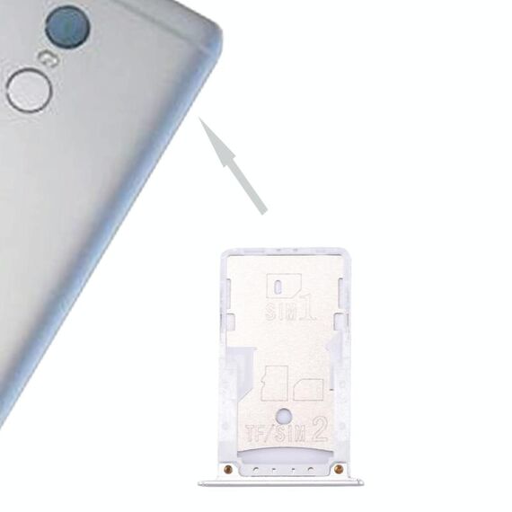 Per Xiaomi Redmi Note 4 Vassoio per schede SIM e SIM / TF (argento)