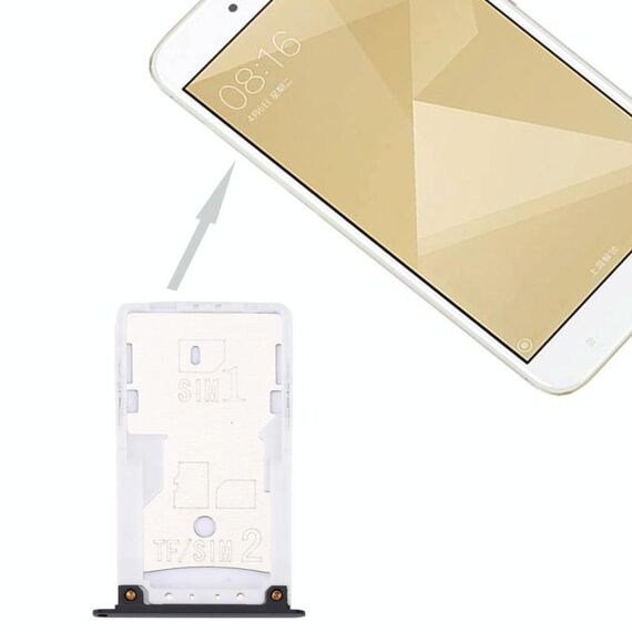 Per Xiaomi Redmi 4X Vassoio SIM e SIM / TF (nero)