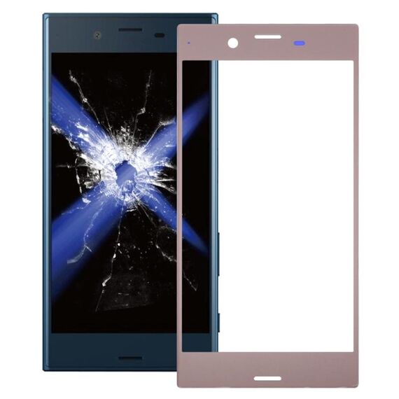 Lente esterna in vetro per schermo anteriore per Sony Xperia XZ (oro rosa)