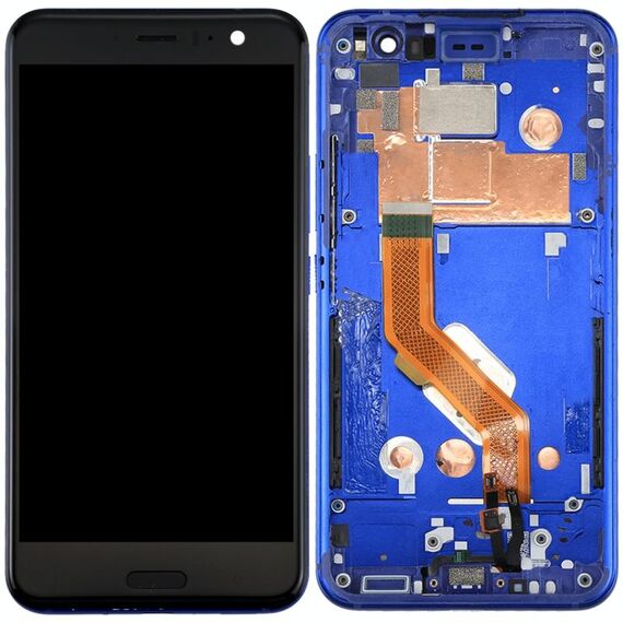 Schermo LCD originale per HTC U11 Digitizer Assemblaggio completo con cornice (blu scuro)