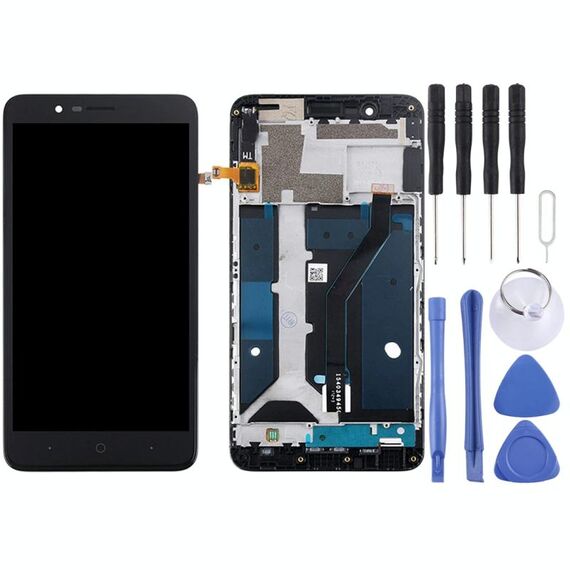 Schermo LCD OEM per ZTE Blade Z Max / Z982 Digitizer Assemblaggio completo con cornice (nero)