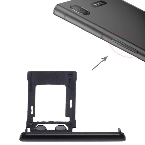 Vassoio scheda SIM / Micro SD, vassoio doppio per Sony Xperia XZ1 (nero)