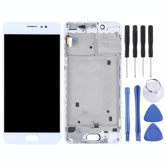 Schermo LCD TFT per Vivo X7 Digitizer Assemblaggio completo con cornice (bianco)