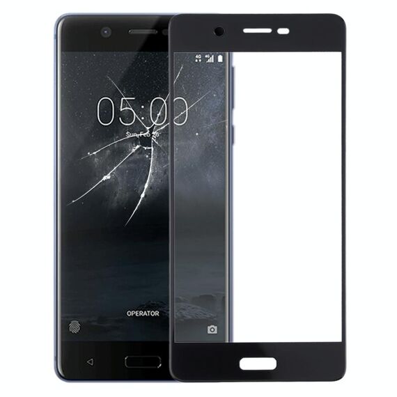 Lente esterna in vetro per schermo anteriore per Nokia 5 TA-1024 TA-1027 TA-1044 TA-1053 (nero)