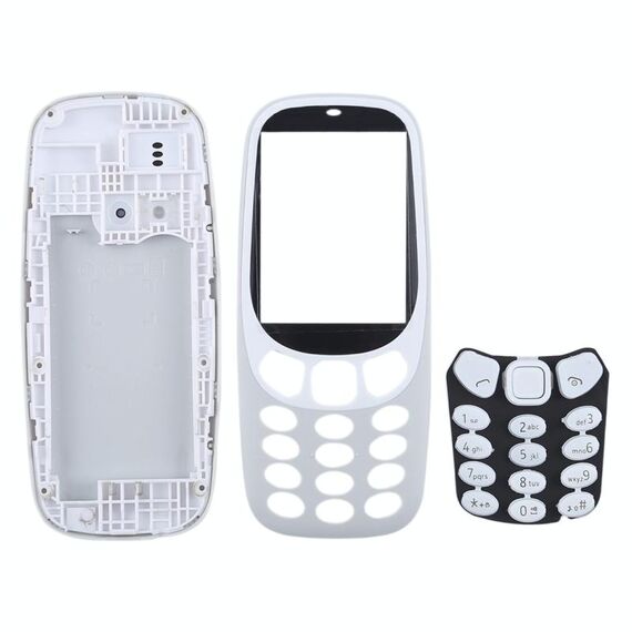 Cover alloggiamento assemblaggio completo con tastiera per Nokia 3310 (grigio)