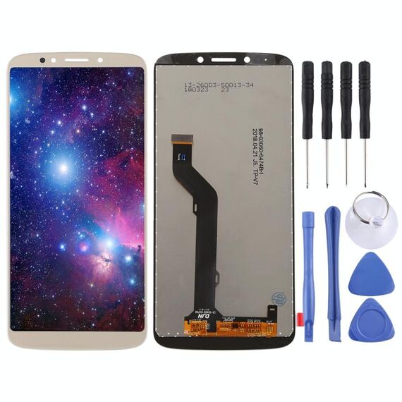 Schermo LCD TFT per Motorola Moto E5 Plus con assemblaggio completo di digitalizzatore (oro)