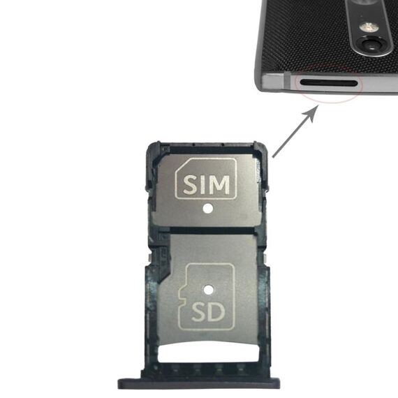 Vassoio scheda SIM + vassoio scheda micro SD per Motorola Droid Turbo 2 / XT1585 (grigio)