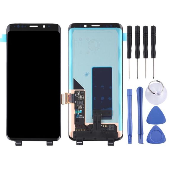 Schermo LCD originale Super AMOLED per Galaxy S9+, G965F, G965F/DS, G965U, G965W, G9650 con assemblaggio completo di digitalizzatore (nero)