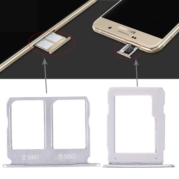 Per Galaxy A9100 / A9 (2016) 2 Vassoio per scheda SIM + Vassoio per scheda Micro SD (Bianco)