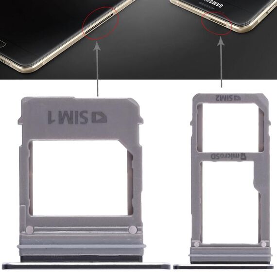 Per Galaxy A520 / A720 2 Vassoio scheda SIM + Vassoio scheda Micro SD (Nero)