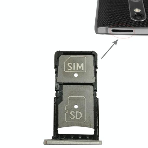 Vassoio scheda SIM + vassoio scheda micro SD per Motorola Droid Turbo 2 / XT1585 (oro)
