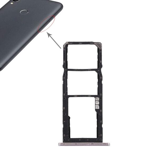 Vassoio scheda SIM + vassoio scheda SIM + vassoio scheda micro SD per Asus Zenfone Max Pro (M1) ZB601KL ZB602KL (argento)