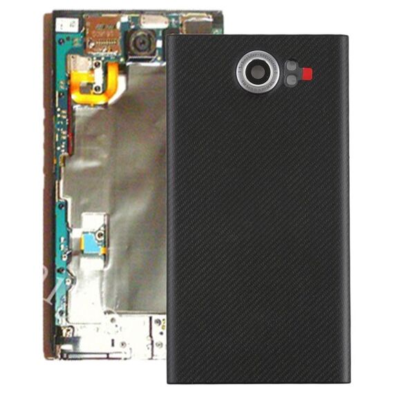 Cover posteriore con obiettivo della fotocamera per Blackberry Priv (versione USA) (nero)