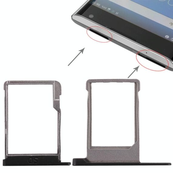 Vassoio per scheda SIM + vassoio per scheda micro SD per Blackberry Priv (nero)