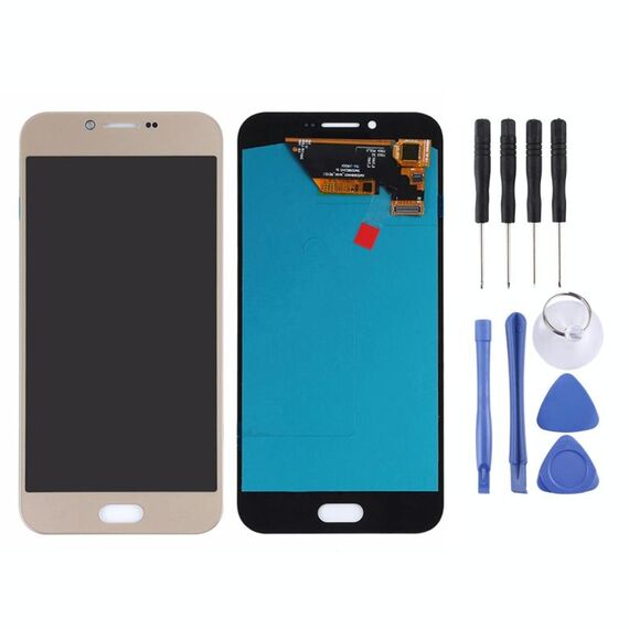 Schermo LCD (materiale OLED) per Galaxy A8 (2016), A810F/DS, A810YZ con digitalizzatore Full Assembly (oro)