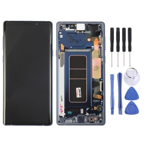 Schermo LCD e digitalizzatore Assemblaggio completo con cornice per Galaxy Note9 / N960A / N960F / N960V / N960T / N960U (blu)