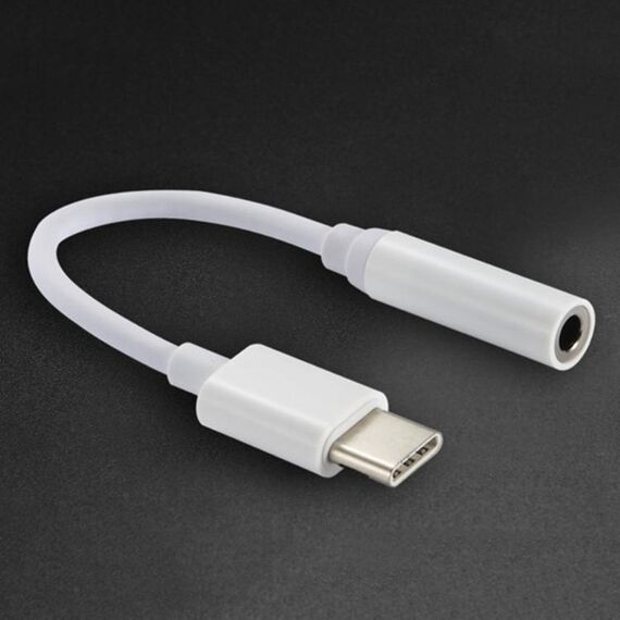 Convertitore adattatore da 12,5 cm USB-C / tipo C maschio a 3,5 mm audio femmina (bianco)