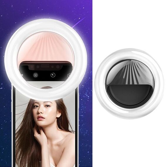 RK34 Ricaricabile Beauty Selfie Light Selfie Clip Flash Fill Light (nero)