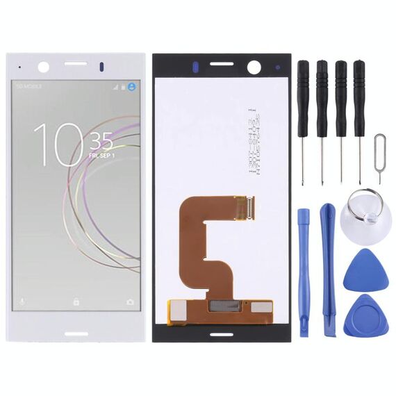 Schermo LCD OEM per Sony Xperia XZ1 Compact con assemblaggio completo di digitalizzatore (argento)