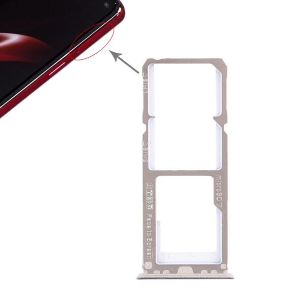 Per OPPO A3 2 x vassoio per scheda SIM + vassoio per scheda Micro SD (blu)