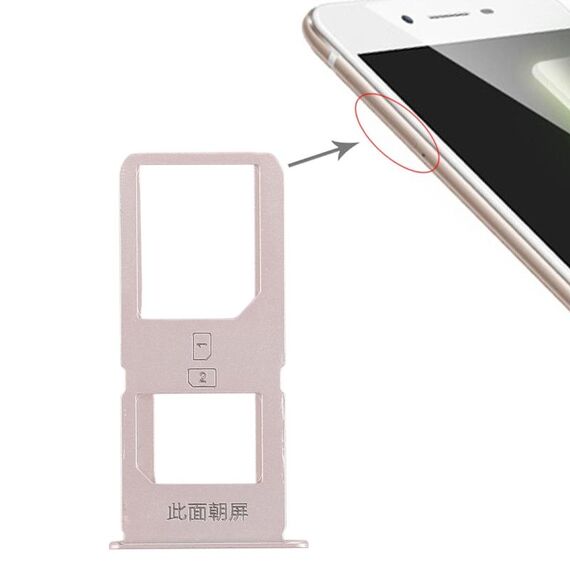 Per Vivo X6S Plus 2 x vassoio per schede SIM (oro)