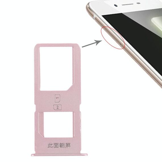 Per Vivo X6S Plus 2 x vassoio per schede SIM (oro rosa)