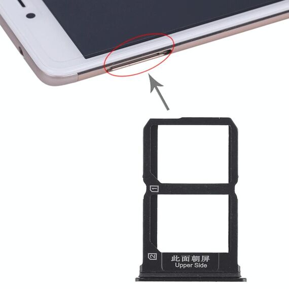 Per Vivo X9 2 x vassoio per scheda SIM (nero)