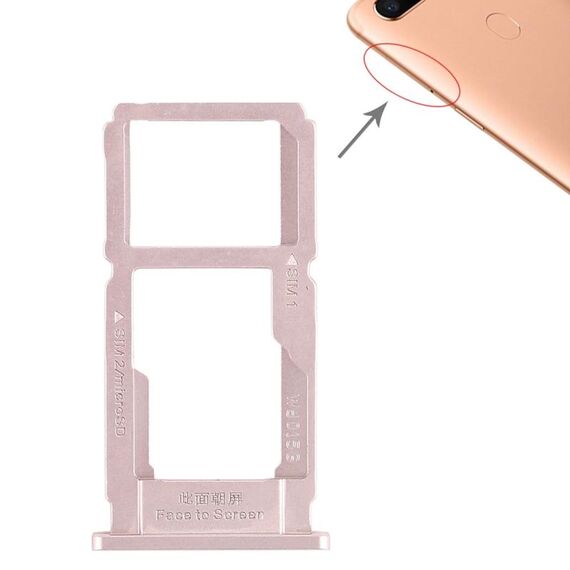 Per OPPO R11s Plus Vassoio per schede SIM + Vassoio per schede SIM / Vassoio per schede Micro SD (oro rosa)