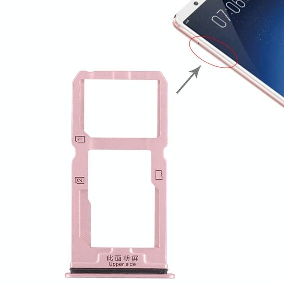Per Vivo X20 Vassoio per schede SIM + Vassoio per schede SIM / Vassoio per schede Micro SD (oro rosa)