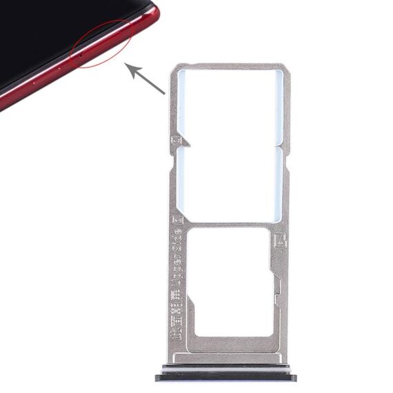 Per Vivo Z1 2 x vassoio per scheda SIM + vassoio per scheda micro SD (blu)