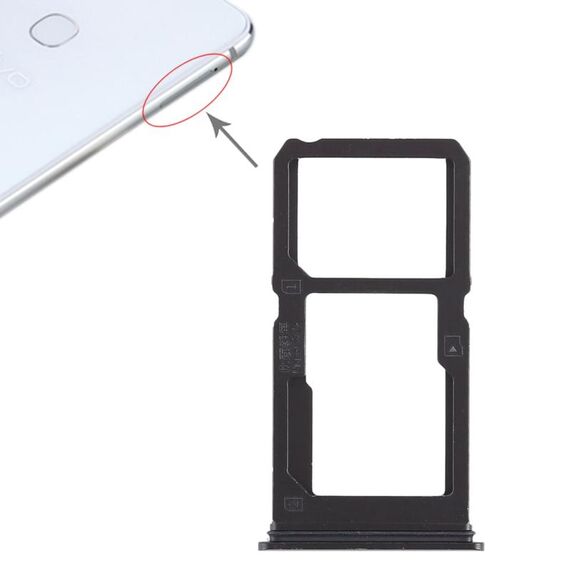 Per Vivo X21i Vassoio scheda SIM + Vassoio scheda SIM / Vassoio scheda micro SD (Nero)