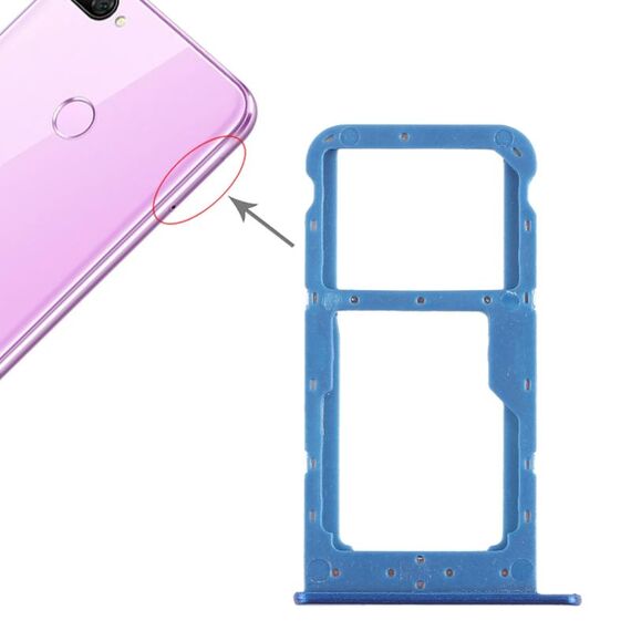 Vassoio scheda SIM + vassoio scheda SIM / vassoio scheda micro SD per Huawei Honor 9i (blu)