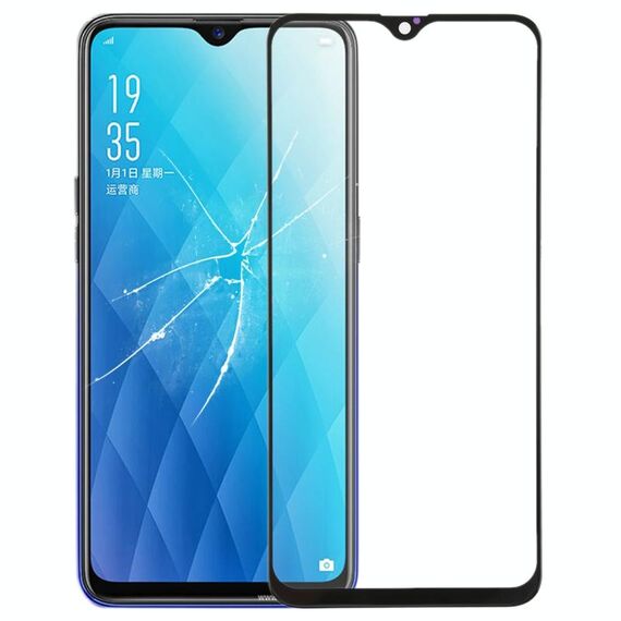 Per OPPO F9 / A7x Lente in vetro esterno dello schermo anteriore (nero)