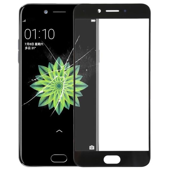 Per OPPO A77 / A77T Lente in vetro esterno dello schermo anteriore (nero)