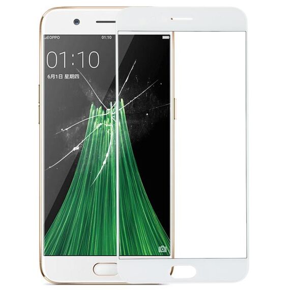 Per OPPO R11 Plus Lente in vetro esterno dello schermo anteriore (bianco)