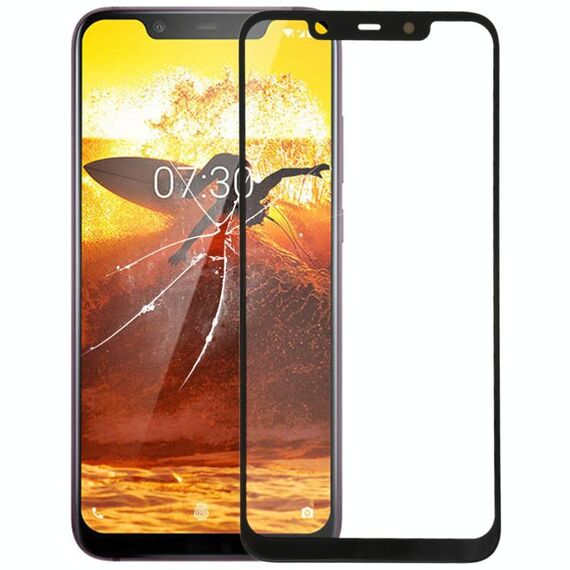 Lente in vetro esterno per schermo anteriore per Nokia X7 / 8.1 / 7.1 Plus TA-1131 (nero)