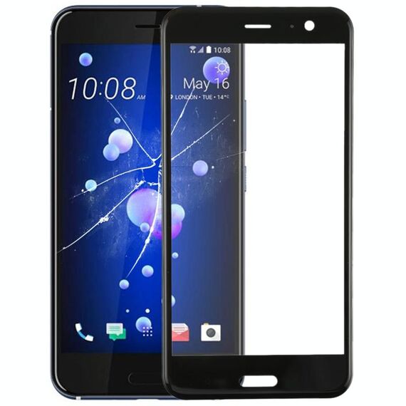 Lente esterna in vetro per schermo anteriore per HTC U11 (nero)