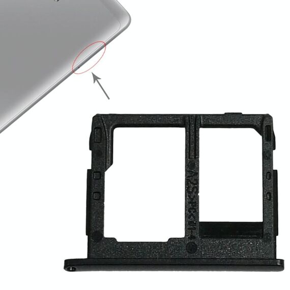 Vassoio scheda SIM per Galaxy Tab A 8.0 / T380 / T385 + vassoio scheda Micro SD (nero)