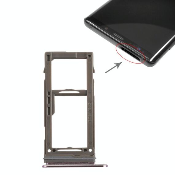 Vassoio scheda SIM per Galaxy Note9 + vassoio scheda Micro SD (viola)