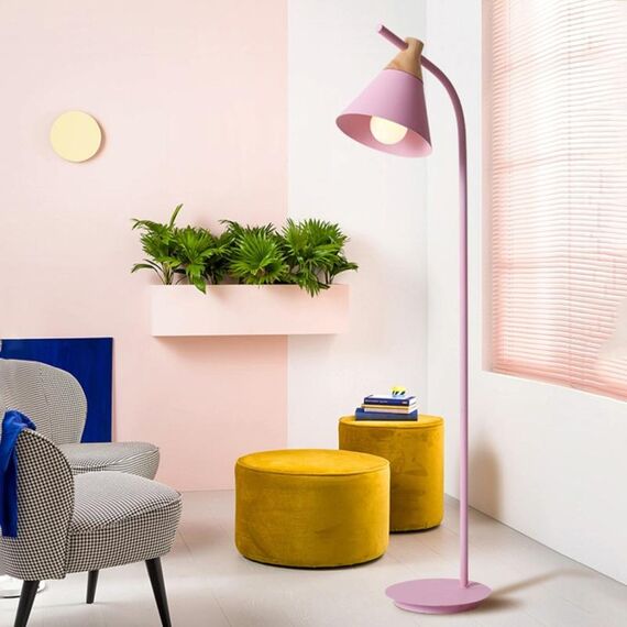 Lampada da terra Macaron lampada da tavolo verticale (Rosa)