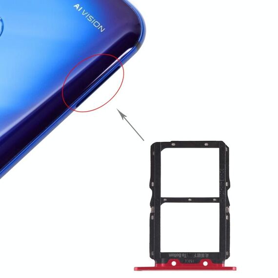 Vassoio scheda SIM + vassoio scheda SIM per Huawei Honor View 20 (Honor V20) (rosso)