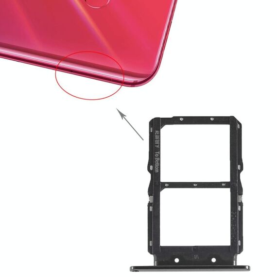 Vassoio scheda SIM + vassoio scheda SIM per Huawei Nova 4 (nero)