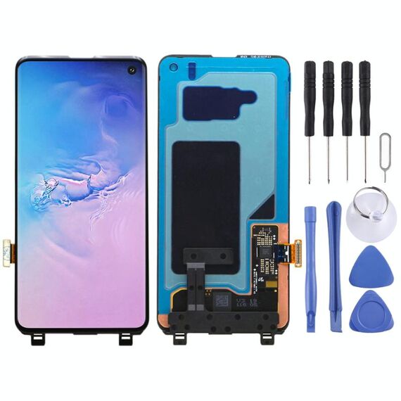 Schermo LCD originale Super AMOLED per Galaxy S10 4G con assemblaggio completo di digitalizzatore (nero)